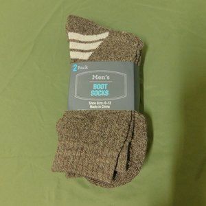 2 pack Men's Boot Socks Brown cream stripes